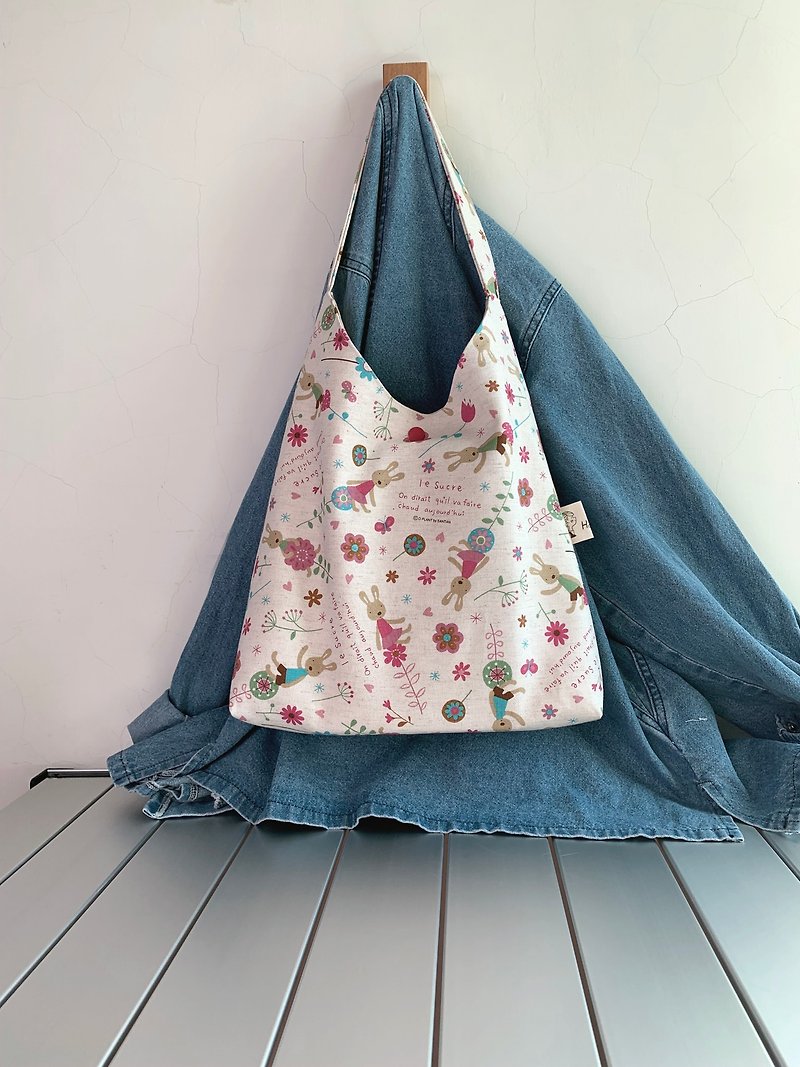 bunny tote bag - Handbags & Totes - Cotton & Hemp Multicolor