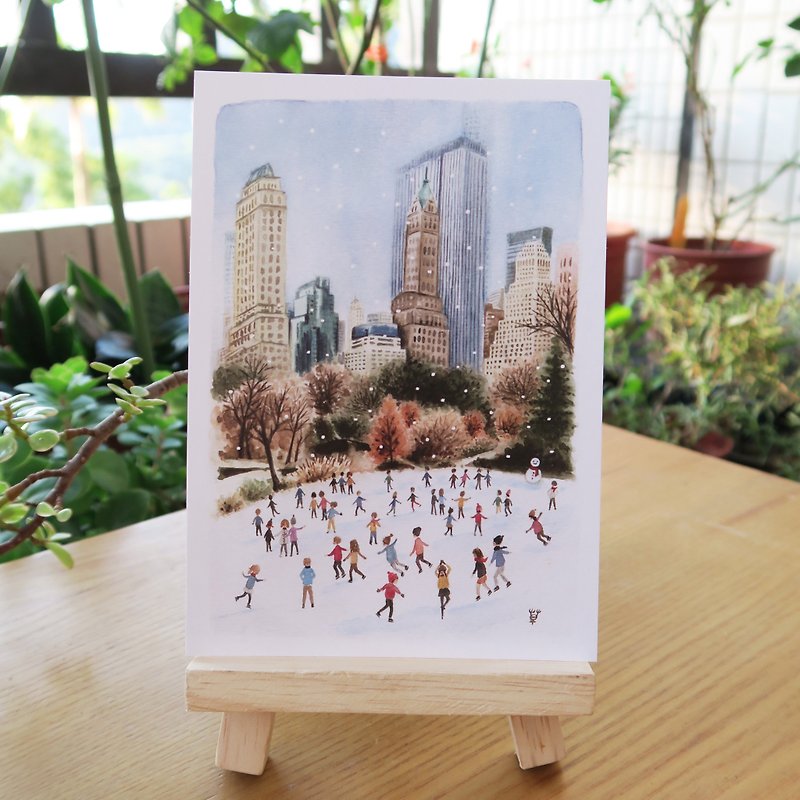 世界風情畫-紐約的冬天 明信片 - 心意卡/卡片 - 紙 藍色