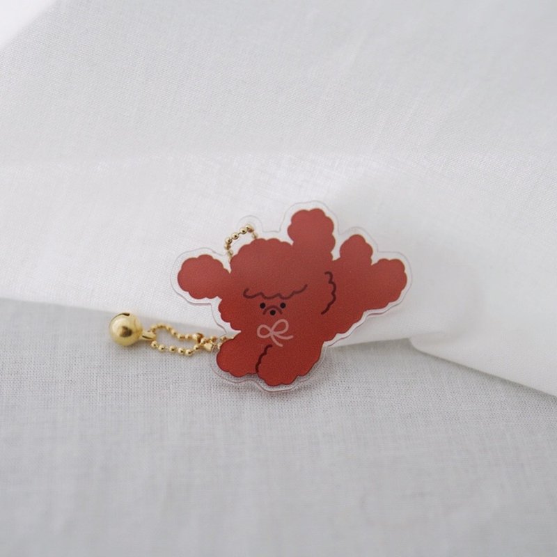 |One Horned Forest | Running Poodle-Key Chain/Small Charm - ที่ห้อยกุญแจ - อะคริลิค สีนำ้ตาล