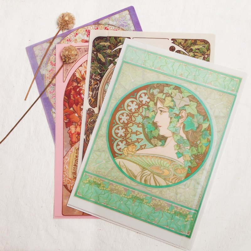 Mucha series theme folder storage file A4 - Folders & Binders - Other Materials 