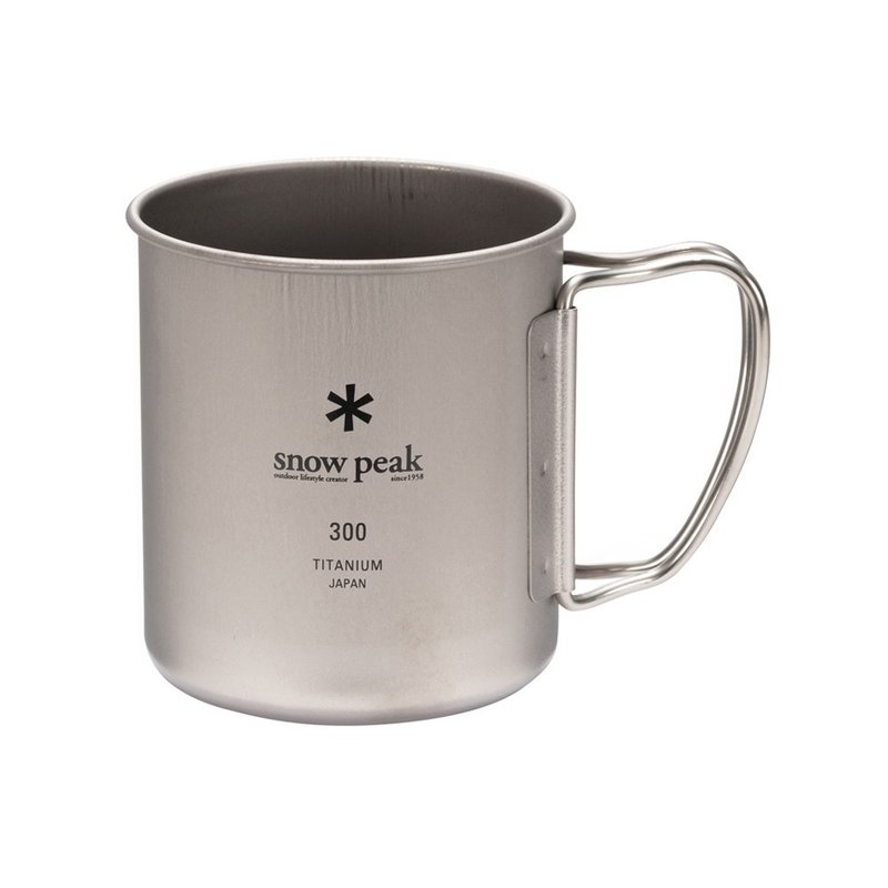 Titanium single-layer cup-300 (MG-142) Titanium mug/300ml/folding handle - Cups - Other Metals Silver