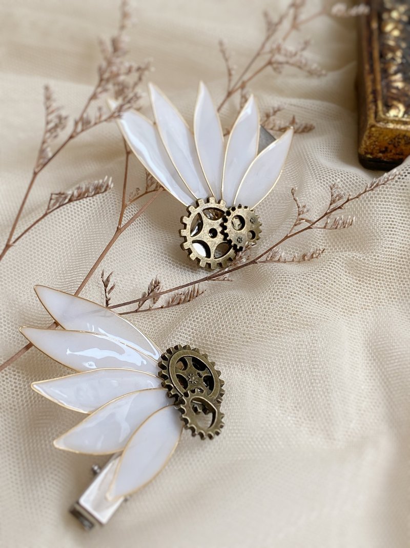 機械の羽 | ヘアピン スチームパンク ギア スチームパンク スチームパンク ロリータ - ヘアアクセサリー - レジン ホワイト