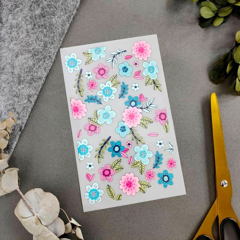 布用ボタニカルパッチワーク風アイロン転写シート | 熱転写プリントシール - ステッカー・シール - 塗料 多色