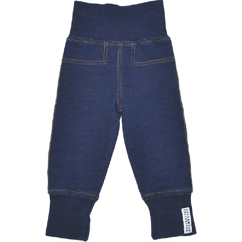 【Swedish Kids】Organic Cotton Imitation Jeans Dark Blue - Onesies - Cotton & Hemp Blue