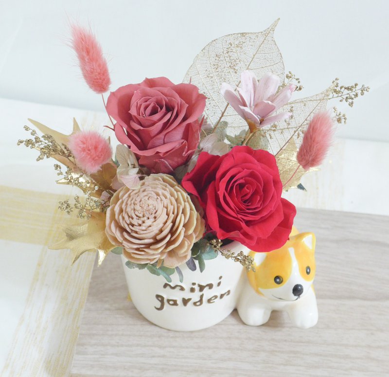 財運亨通盆花 結婚捧花永生花畢業花束情人節玫瑰生日禮物開幕七 - 乾燥花/永生花 - 植物．花 紅色
