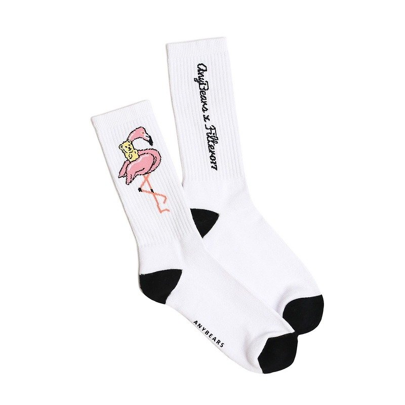 ANYBEARS x FILTER017 Red Crane Bear Socks - Socks - Cotton & Hemp 