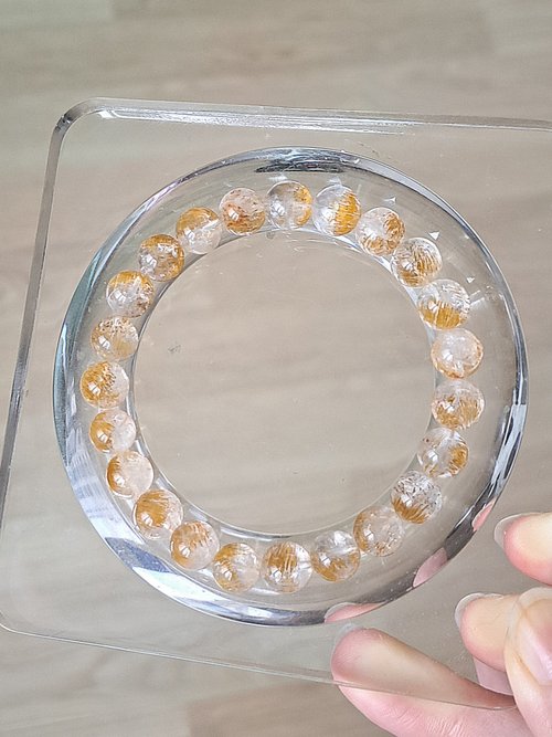 避雪神廟水晶 精品超稀有礦天然黃金超七水晶 9mm水晶手鏈 主招財正財招貴人
