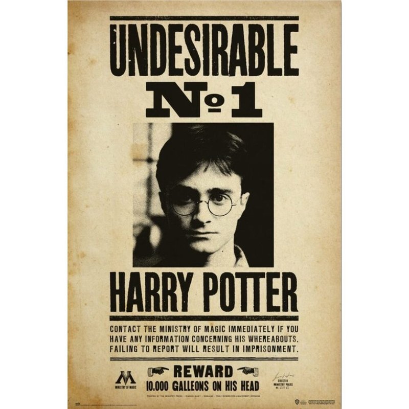 【哈利波特】頭號不受歡迎人物通緝令海報/HARRY POTTER - 海報/掛畫/掛布 - 紙 卡其色