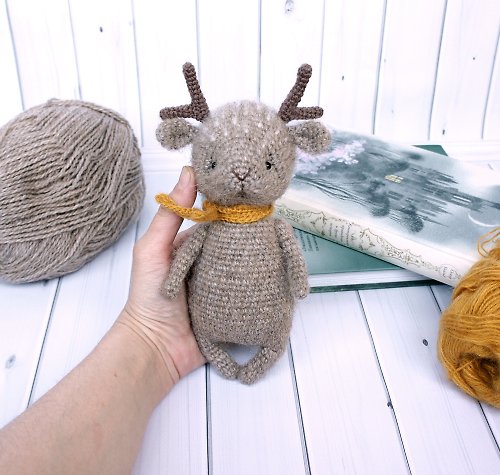 CozyToysByOreshek Deer Stuffed Animal, Woodland Decorative Toy, Baby Reindeer Animal