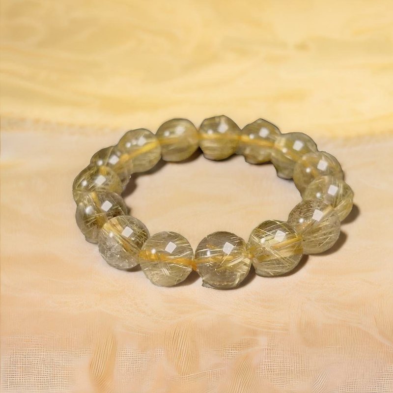 Natural Titanium Crystal Hand Beads | Natural Crystal | Gifts - Bracelets - Crystal Gold