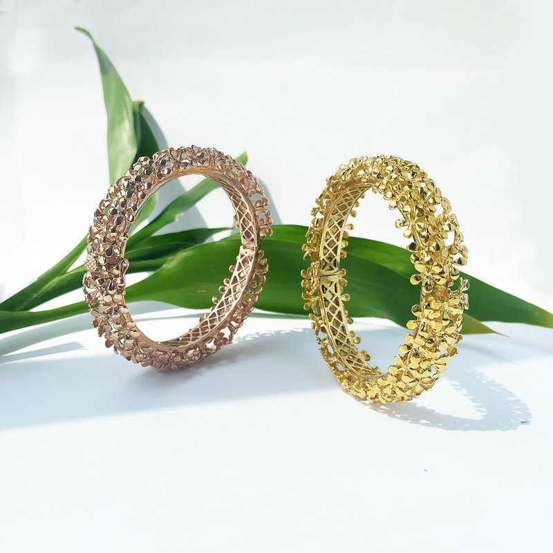 Flower Bangle,Bracelet - 手鍊/手環 - 其他金屬 