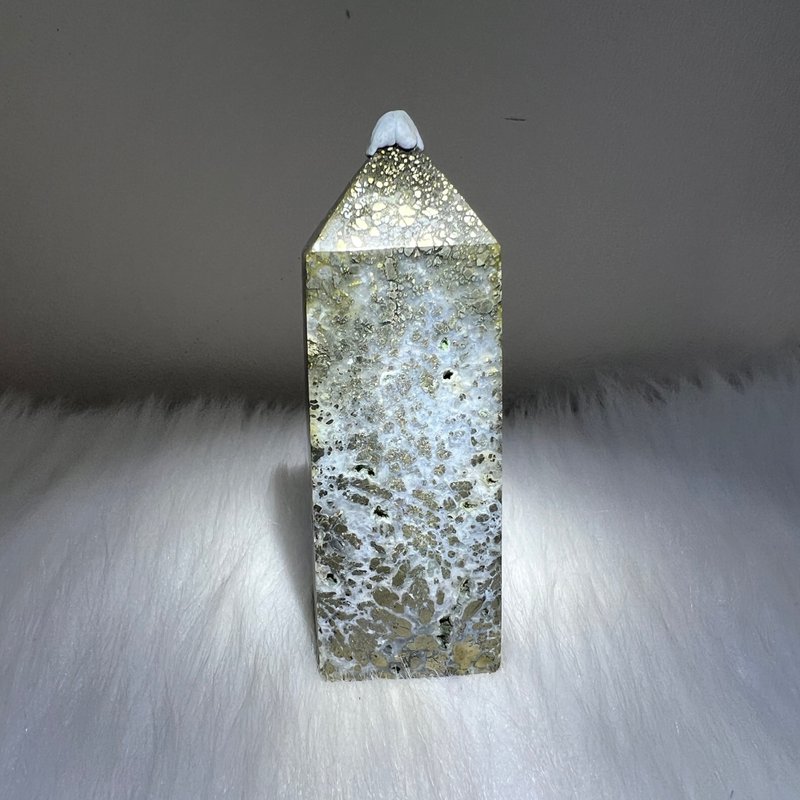 銅礦瑪瑙柱 | 水晶 | 水晶柱 | 水晶擺件 - 擺飾/家飾品 - 水晶 金色