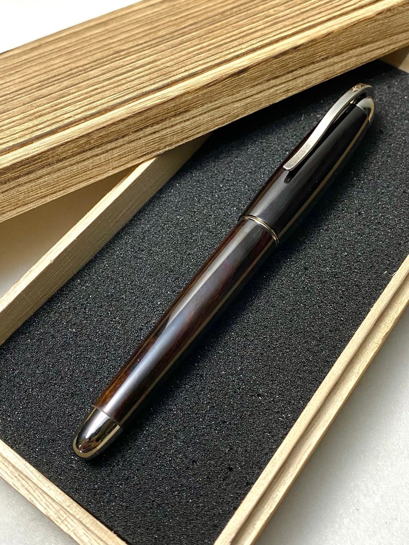 3952 Old Goat-Naluwan Ebony HD Highlight Edition Calligraphy Titanium Tip Series Fountain Pen - Fountain Pens - Other Materials 