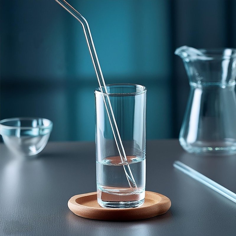 Exclusive 30cm long glass straw suitable for all kinds of cups Heat-resistant straw warranty - หลอดดูดน้ำ - แก้ว สีใส