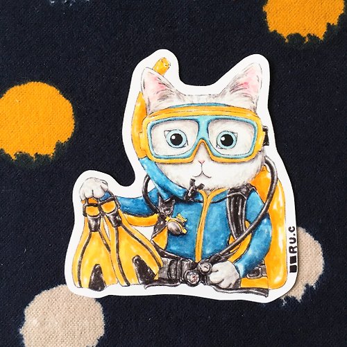 1s Goldfish (THOU.s.HAND) 我的志願: 貓貓潛水員 貼紙