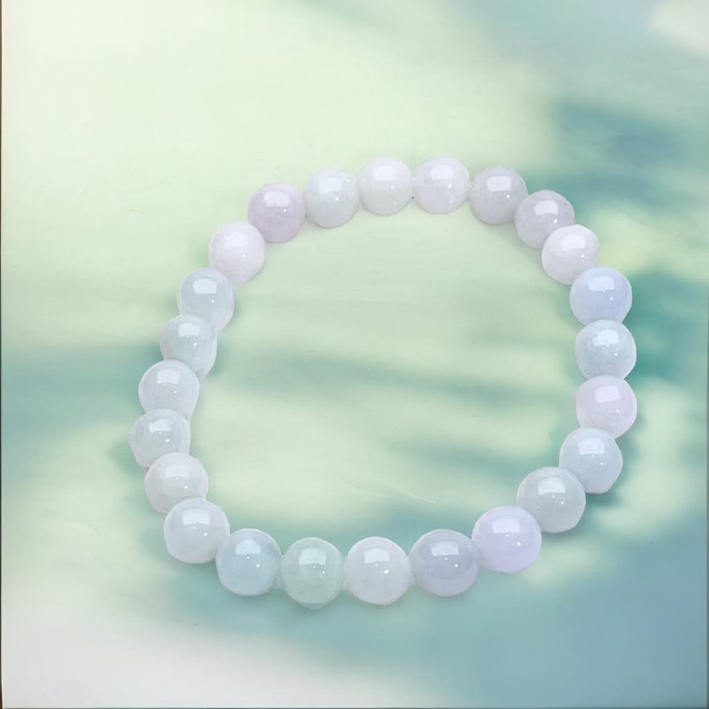 [Good Luck] Violet Jade Beads Bracelet | Natural Burmese Jade A-grade | Gift - สร้อยข้อมือ - หยก สีม่วง