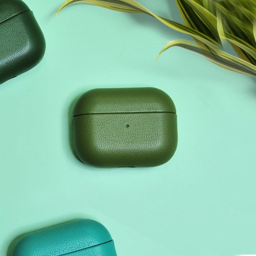 Bellagenda AirPods 4/3/Pro/Pro2 皮革 耳機殼 Jungle 叢林綠 配色 客製化