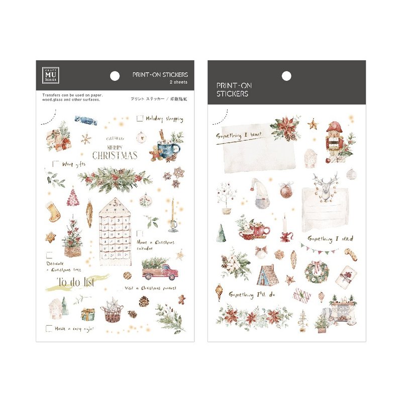 【Print-On Stickers】Christmas Edition 22 | Rub-on Sticker、Transfer Sticker - Stickers - Other Materials Red