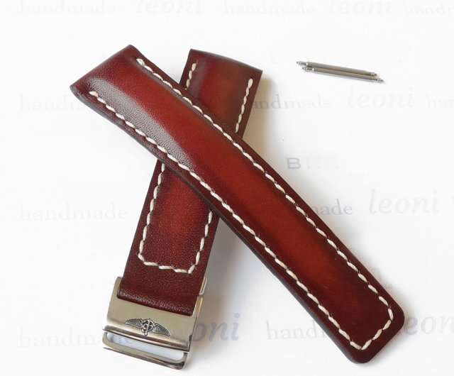 breitling leather strap with deployment clasp