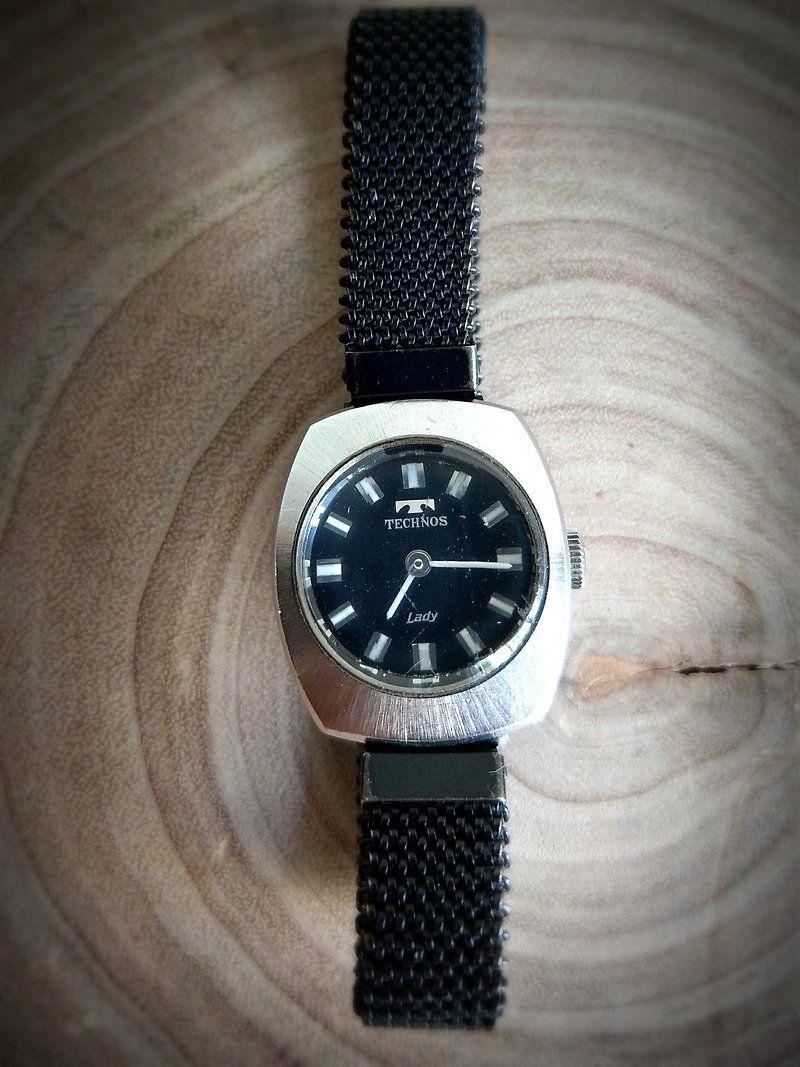 (11/30前限時搶購)TECHNOS 古董錶 手上鍊機械錶 女錶 - 女錶 - 其他金屬 銀色