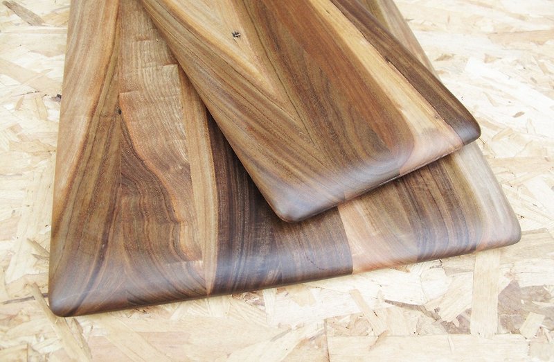 天然抗菌木材板/カッティングボード/パントレイ/長方形アークサイド*大セクション/パラグアイローズウッド - まな板・トレイ - 木製 ブラウン