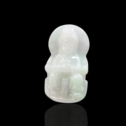 瓔珞珠寶盒 E.L.Jewelry Box 【天上聖母】飄綠翡翠媽祖娘娘項鍊 | 天然緬甸玉翡翠A貨 | 送禮