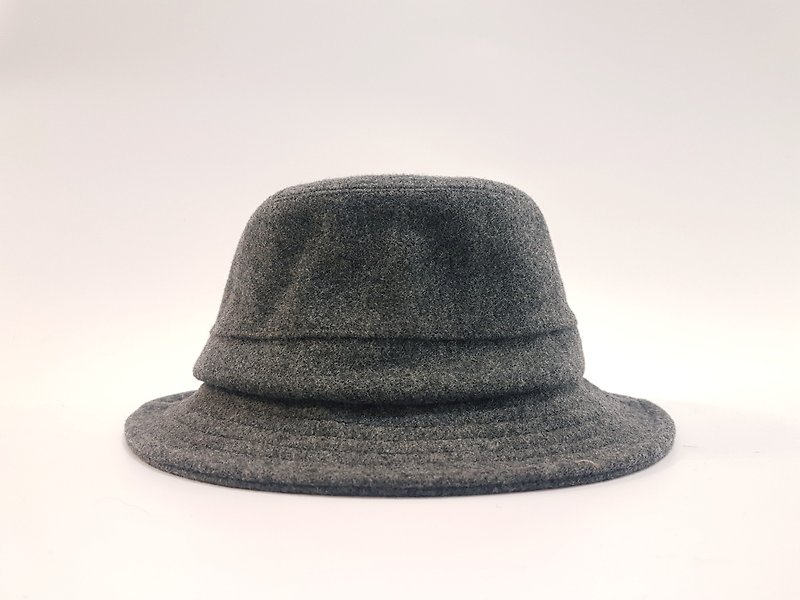 British disc gentleman hat-fashion gray (stiff texture) # limit#秋冬#礼#保暖# wool material - หมวก - ขนแกะ สีเทา