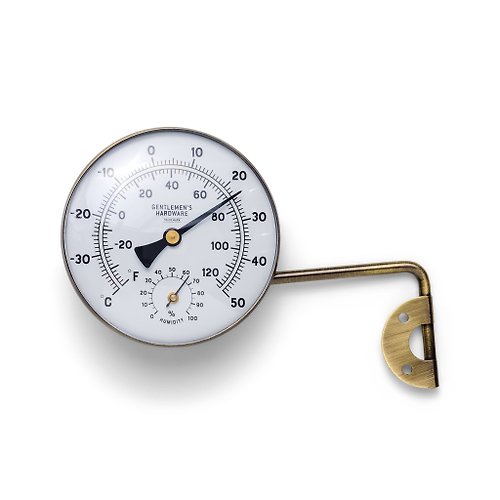 SÜSS Living生活良品 英國Gentlemen's Hardware復古工業風園藝用戶外黃銅溫度計濕度錶