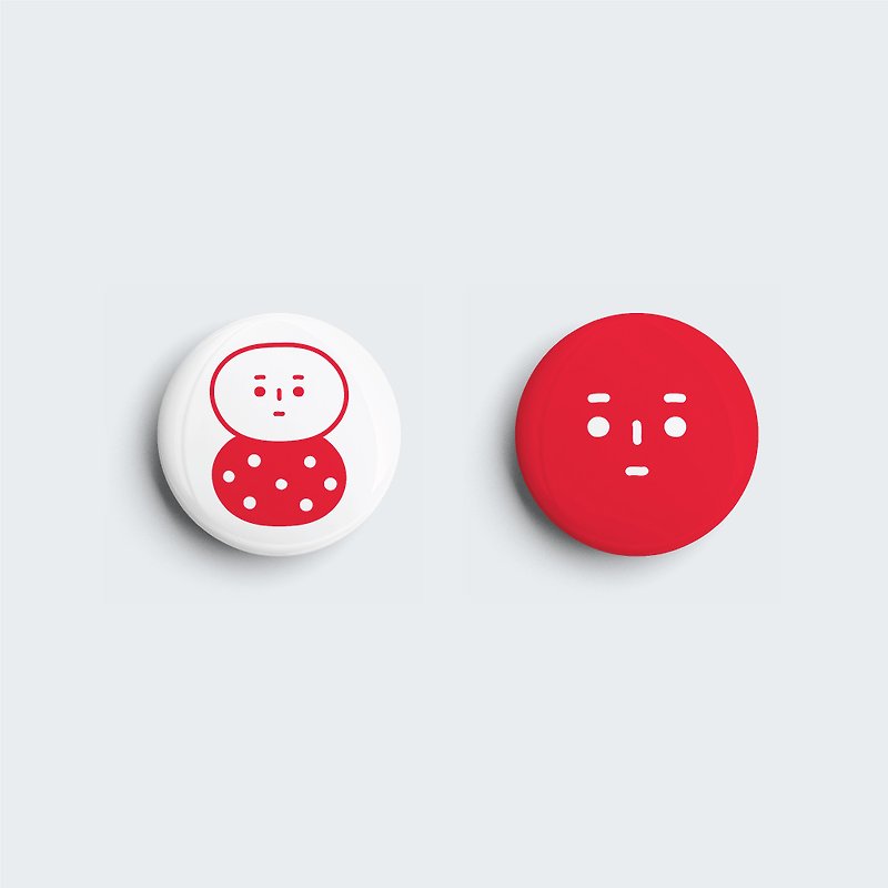weird things tumbler round badge/pin pack of two - Badges & Pins - Plastic Red