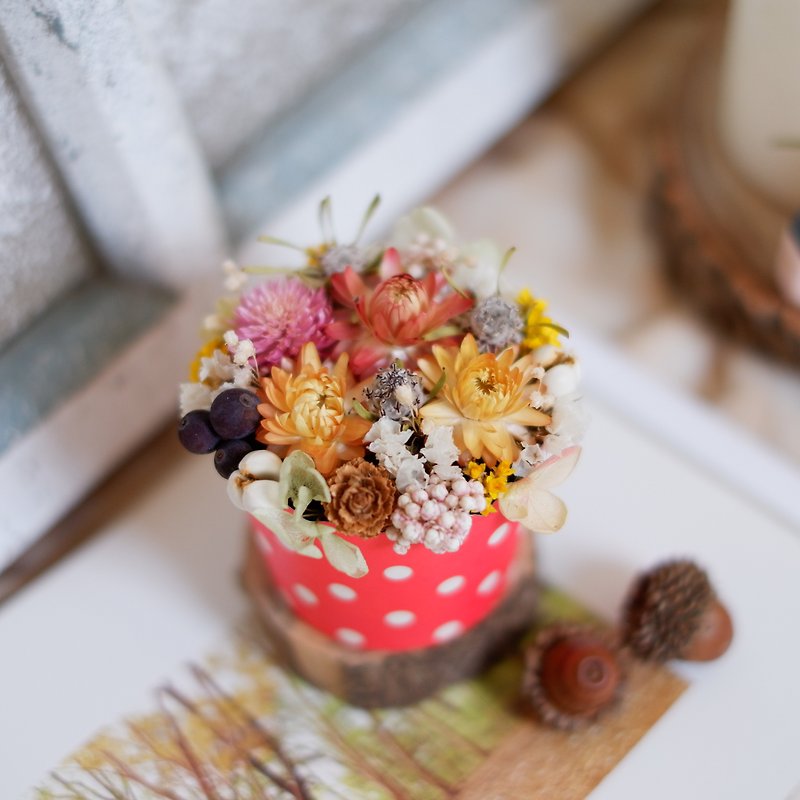 Unfinished | Red Cake Flower Dry Flower Small Potted Flower Wedding Small Objects Gift Home Decoration Photography Props Office Small Objects Christmas Exchange Gift Spot - Items for Display - Plants & Flowers Pink