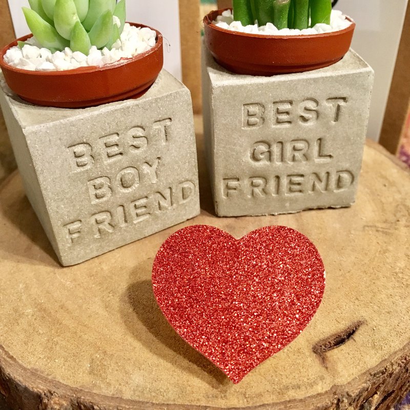 The best couple combined magnet fleshy potted plants - ตกแต่งต้นไม้ - ปูน หลากหลายสี