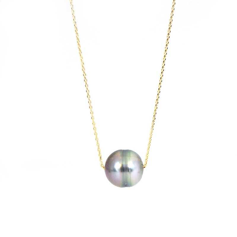 Tahitian pearl pendant necklace K18YG - Necklaces - Pearl 