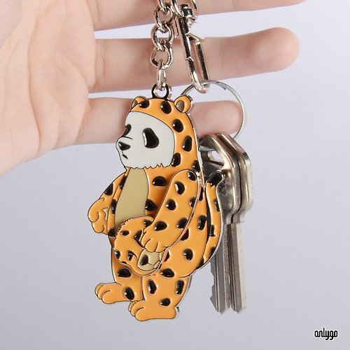Onlygo 昂里生活創意 貓熊代班系列鑰匙圈－花豹 | 個人吊飾配件 動物園紀念品 送禮