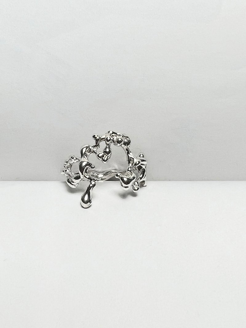 Full or missing texture sterling silver ring - แหวนทั่วไป - เงินแท้ สีเงิน