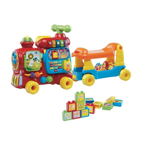 Vtech Toys 臺灣代理 Vtech 4合1智慧積木學習車-紅色