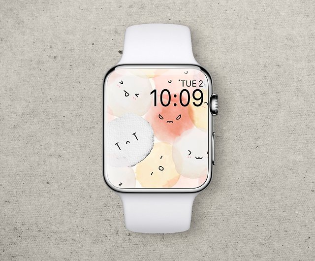 Apple Watchの壁紙 スマートウォッチのウォッチフェイスデジタルダウンロード かわいい 45 ショップ Lamadreams 壁紙 スタンプ アプリアイコン Pinkoi