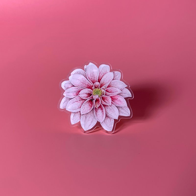花柄グリップ / フォングリップ / ポップソケット - Dahlia - スマホアクセサリー - プラスチック ピンク