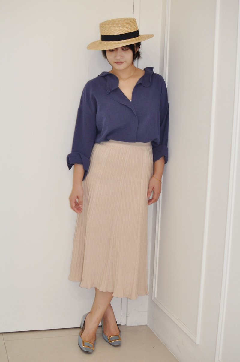 Flat 135 X Taiwan Designer Series Knitted Knee Umbrella Skirt Fluffy Knit Skirt - Skirts - Cotton & Hemp Red