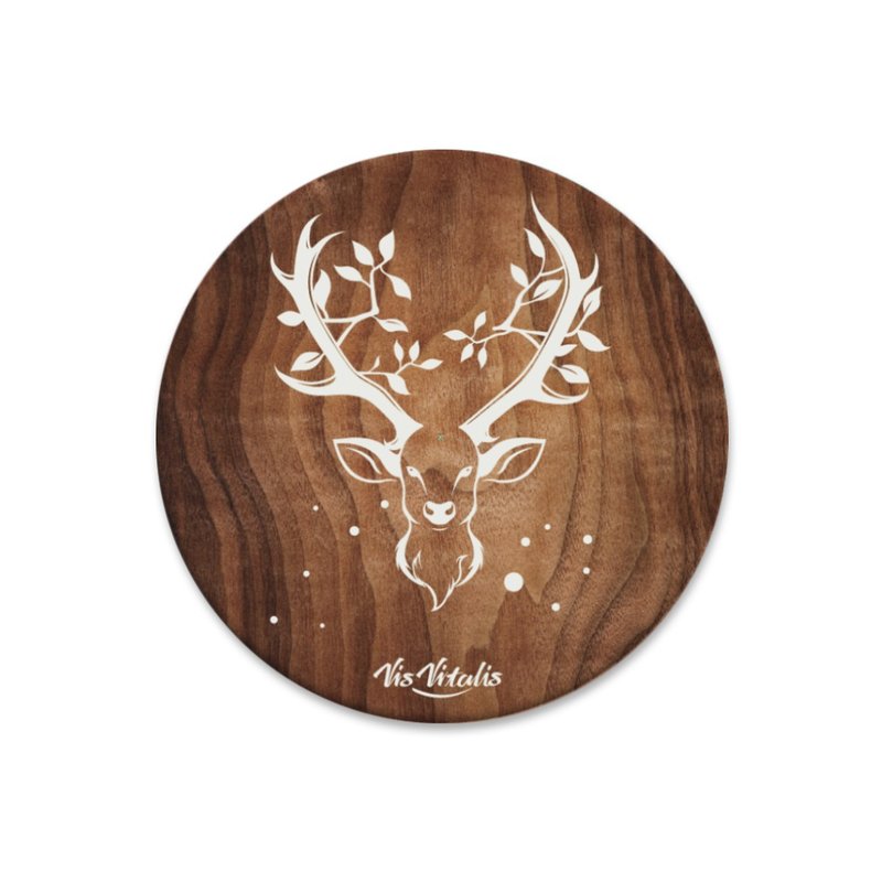 Deer coaster / illustration round absorbent coaster / gift exchange - Coasters - Other Materials Brown