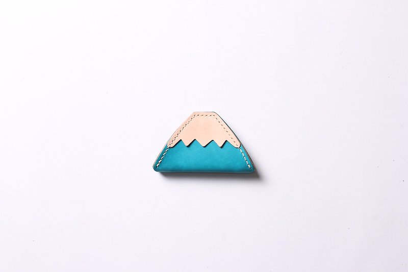 Mt. Fuji coin purse Mt. Fuji fuji series - Coin Purses - Genuine Leather Blue
