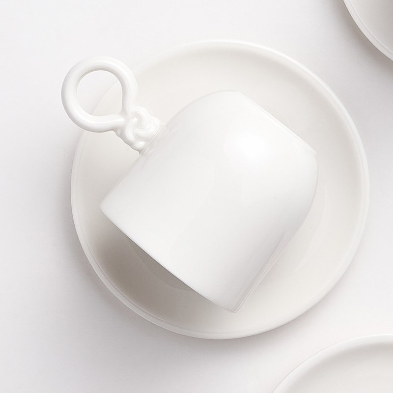 ANOTHER CERAMIC Yeonbong Espresso cup & Saucer_White - 咖啡杯/馬克杯 - 陶 白色