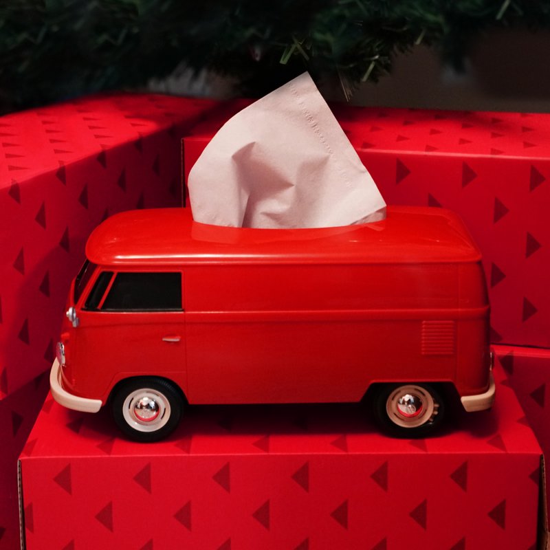 【情人節禮物 】典雅復古1:16VW T1車型收納盒 - 居家收納/收納盒/儲物盒 - 塑膠 紅色