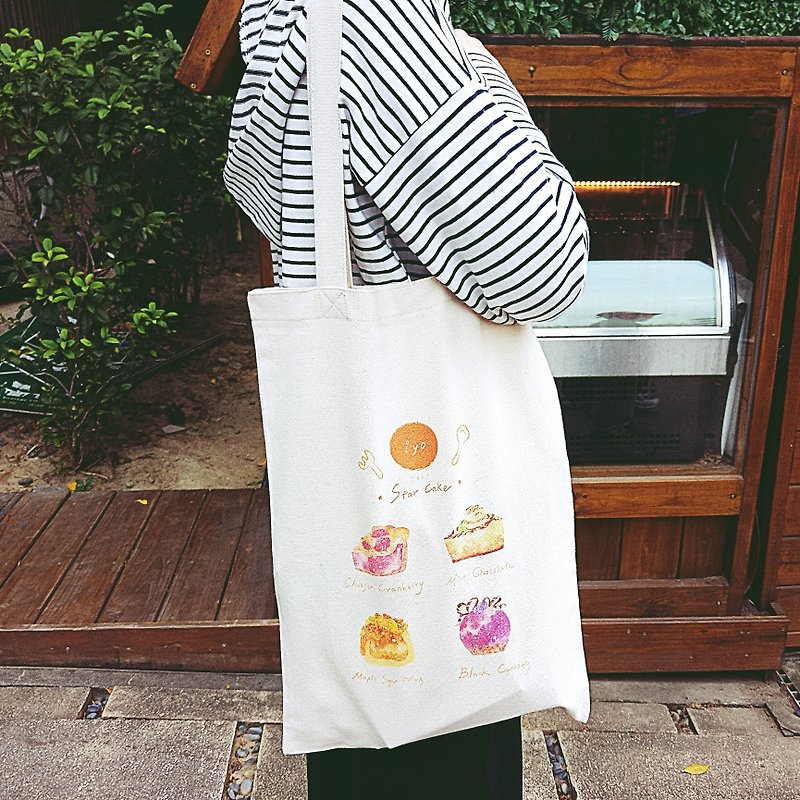 [Star Cake] Illustrated Canvas Bag-2017 Edition - Messenger Bags & Sling Bags - Cotton & Hemp Orange