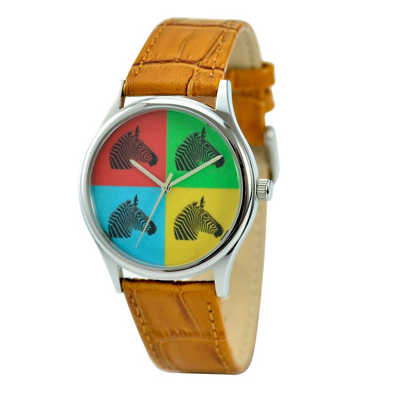 聖誕禮物 - 斑馬手錶(彩色) - 男女皆宜 - 全球免運 - 女錶 - 其他金屬 多色