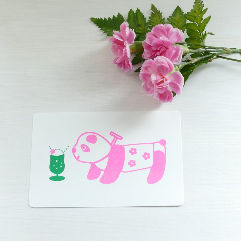 Postcard Panda Car and Cream Soda - การ์ด/โปสการ์ด - กระดาษ หลากหลายสี