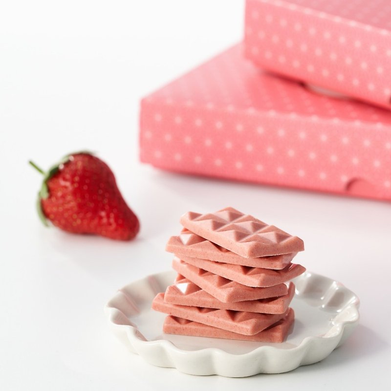 [Mother's Day Offer] Prebiotic White Chocolate-Strawberry (10 pieces/box) - Chocolate - Fresh Ingredients Pink