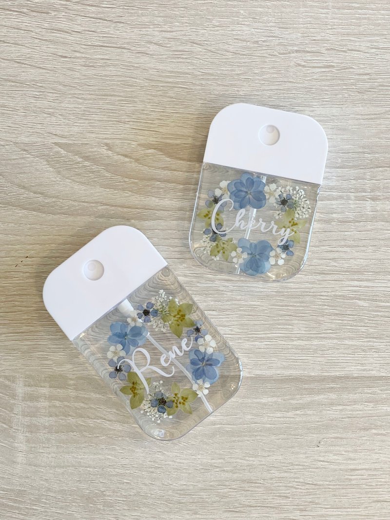 【DIY押花噴霧瓶－花環款】自訂名字 客製化 消毒瓶 防疫用品 - 居家收納/收納盒/儲物盒 - 塑膠 