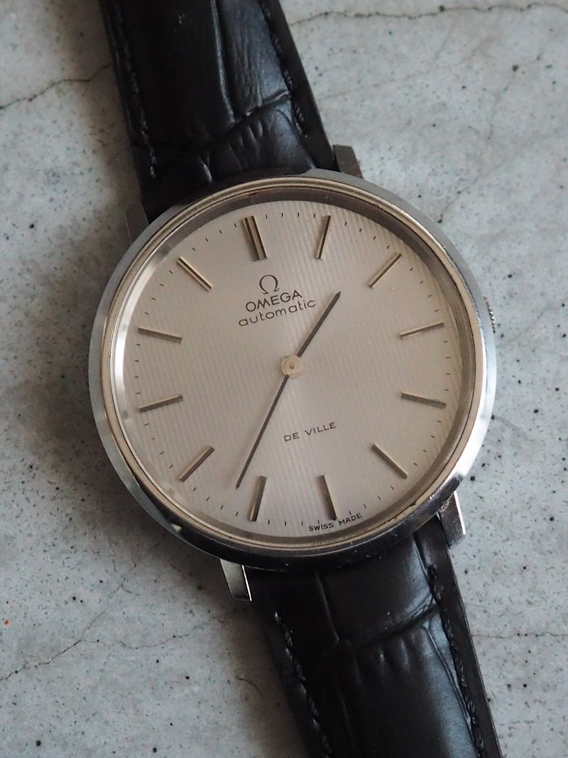OMEGA DE VILLE Dress Watch Silver Black Unisex Vintage - นาฬิกาผู้ชาย - สแตนเลส สีเงิน