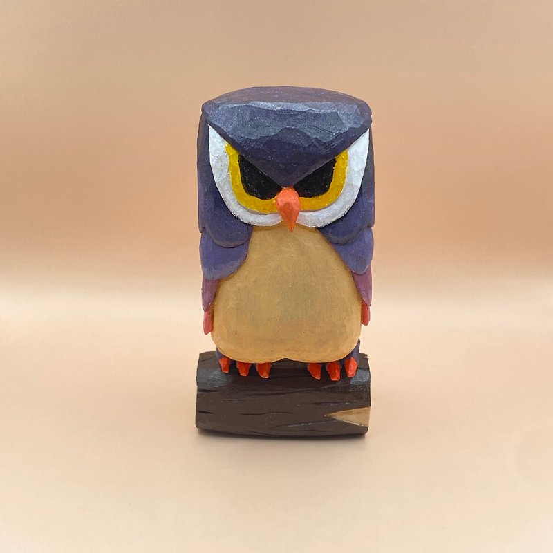 The Colorful Owl - Hand Carved Painted Wooden, Figurine, Sculpture, Home Decor - Stuffed Dolls & Figurines - Wood 