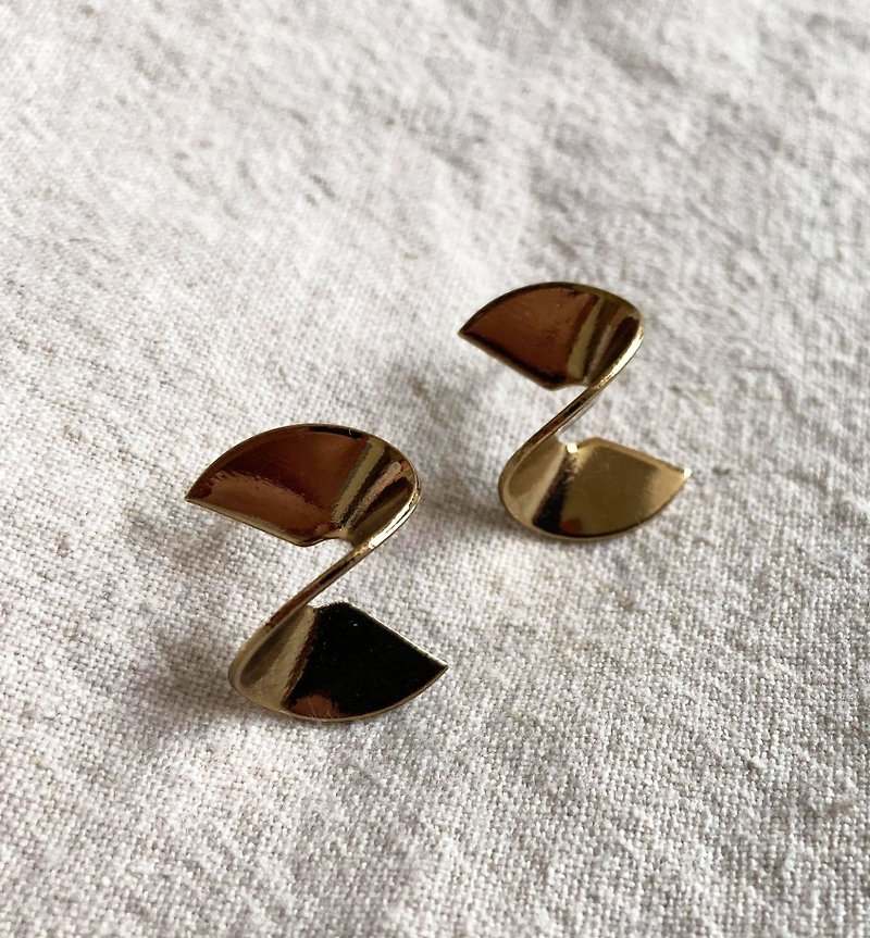 Gold Plated Twist Earrings - Earrings & Clip-ons - Copper & Brass 